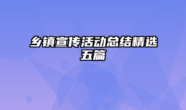 乡镇宣传活动总结精选五篇