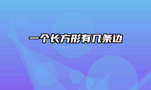 一个长方形有几条边