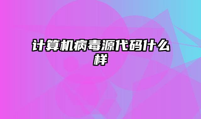 计算机病毒源代码什么样