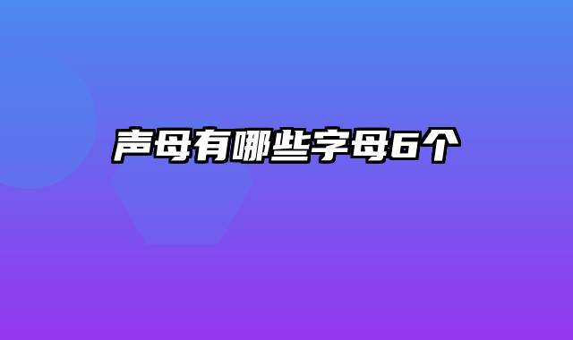 声母有哪些字母6个