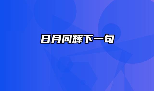 日月同辉下一句