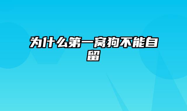为什么第一窝狗不能自留
