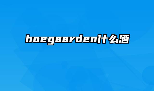 hoegaarden什么酒
