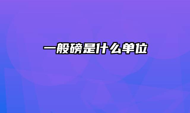 一般磅是什么单位
