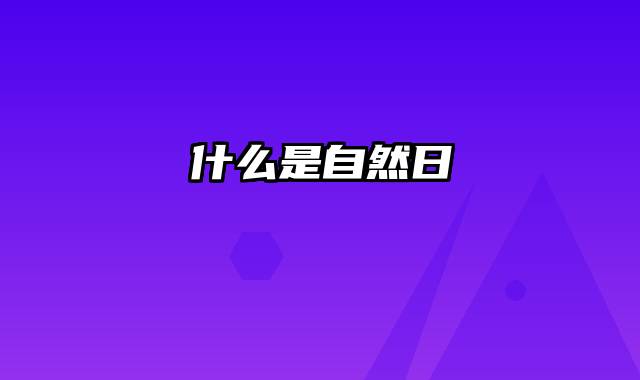 什么是自然日