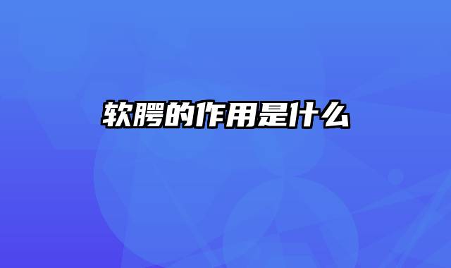 软腭的作用是什么