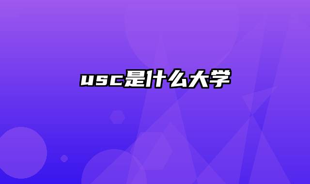 usc是什么大学