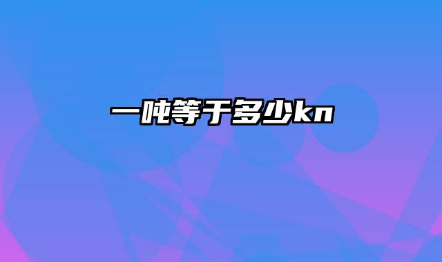 一吨等于多少kn
