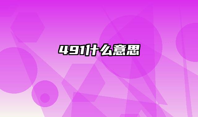 491什么意思