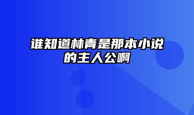 谁知道林青是那本小说的主人公啊