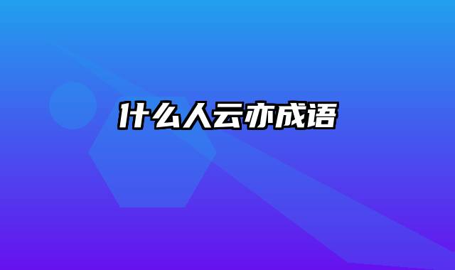 什么人云亦成语