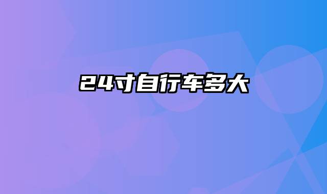 24寸自行车多大