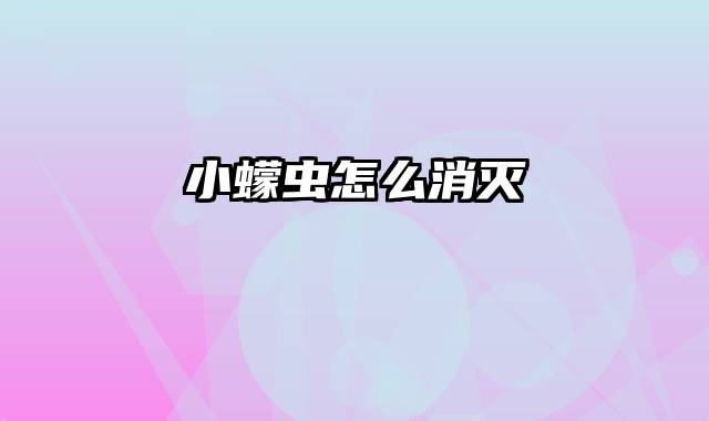小蠓虫怎么消灭