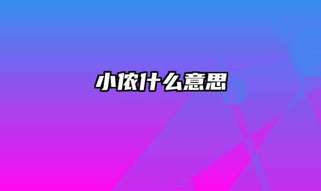 小侬什么意思