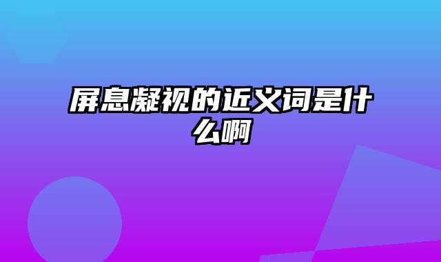 屏息凝视的近义词是什么啊