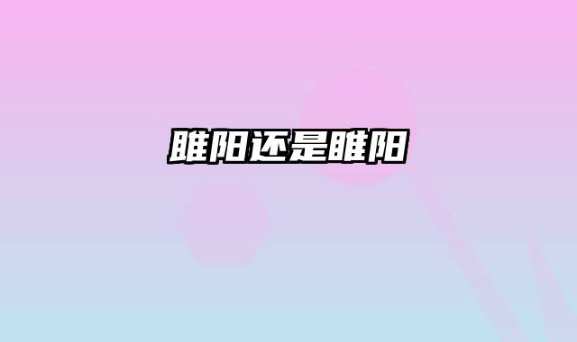 雎阳还是睢阳