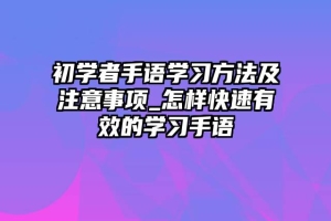 初学者手语学习方法及注意事项_怎样快速有效的学习手语