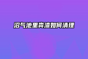 沼气池里粪渣如何清理
