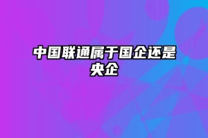 中国联通属于国企还是央企