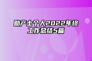 助产士个人2022年终工作总结5篇