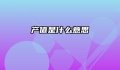 产值是什么意思