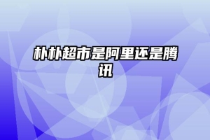 朴朴超市是阿里还是腾讯