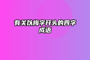 有关以梅字开头的四字成语