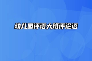 幼儿园评语大班评论语