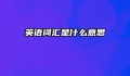 英语词汇是什么意思