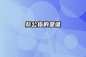 蔡公指的是谁