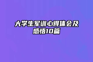大学生军训心得体会及感悟10篇