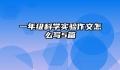 一年级科学实验作文怎么写5篇