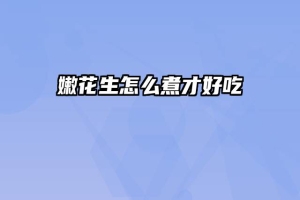 嫩花生怎么煮才好吃
