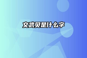 文武贝是什么字