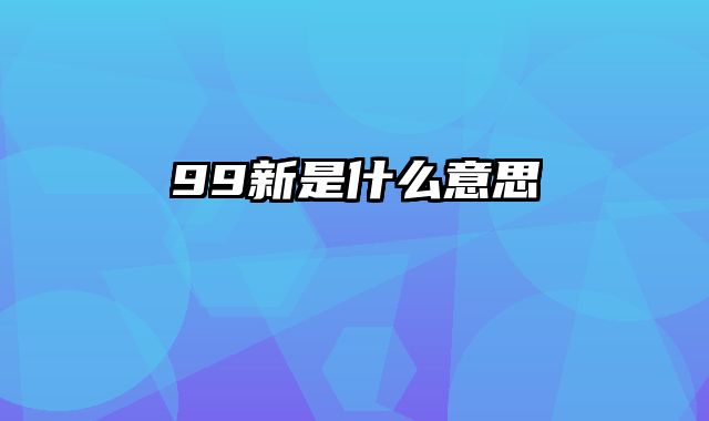 99新是什么意思