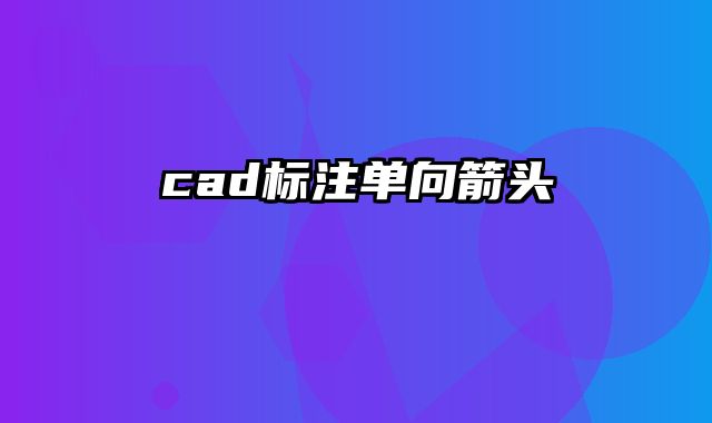 cad标注单向箭头