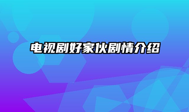 电视剧好家伙剧情介绍