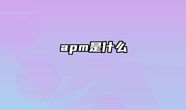 apm是什么