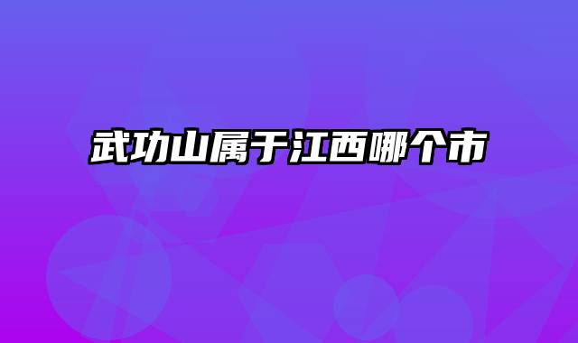 武功山属于江西哪个市