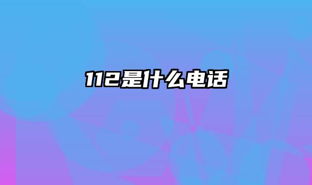 112是什么电话