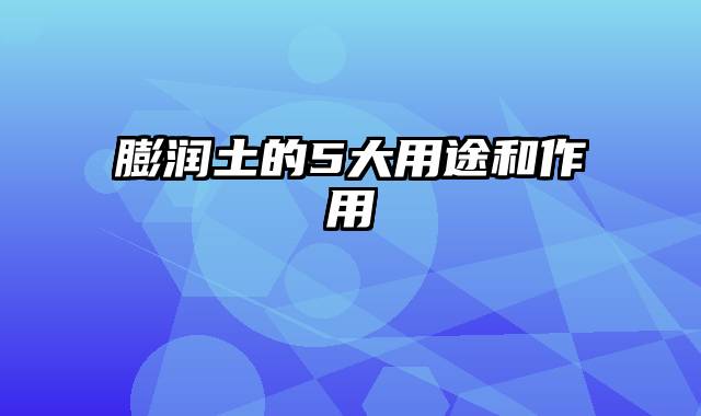 膨润土的5大用途和作用