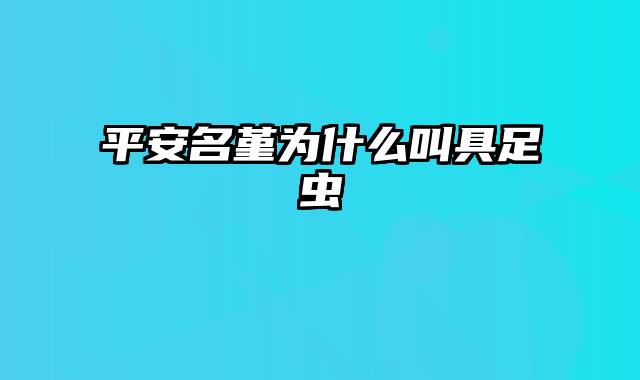 平安名堇为什么叫具足虫