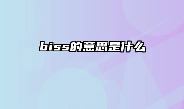 biss的意思是什么