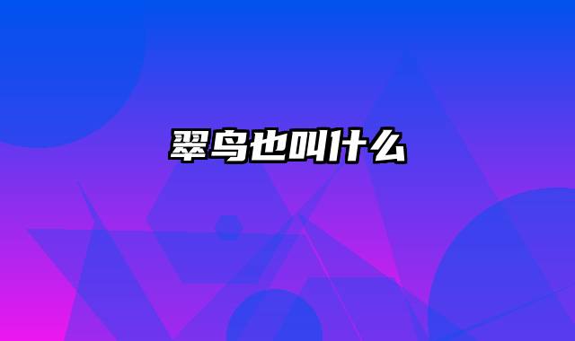 翠鸟也叫什么