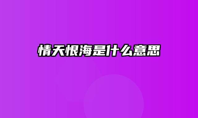 情天恨海是什么意思
