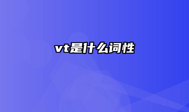 vt是什么词性