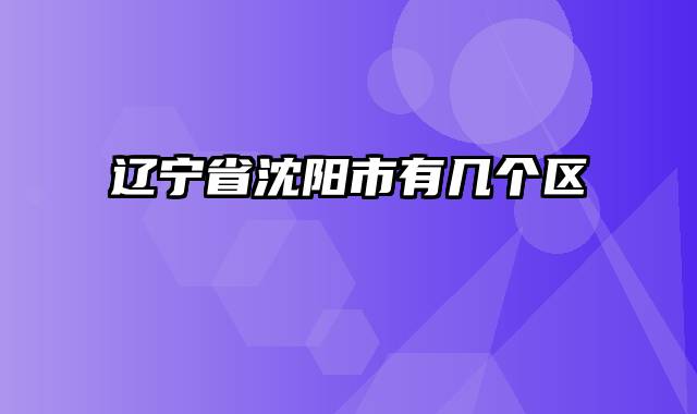 辽宁省沈阳市有几个区