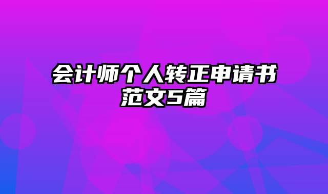 会计师个人转正申请书范文5篇