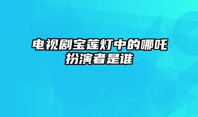 电视剧宝莲灯中的哪吒扮演者是谁