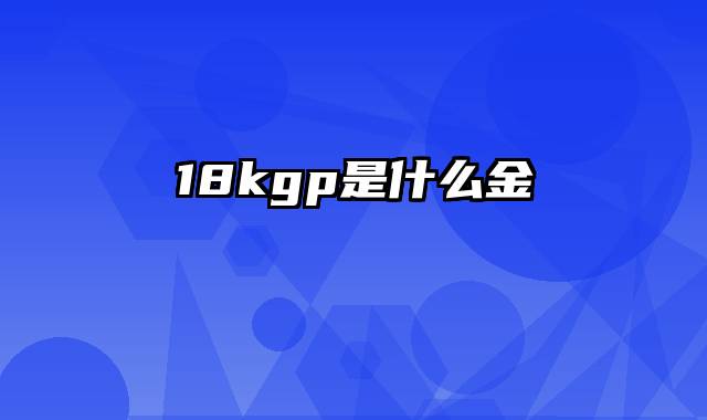 18kgp是什么金